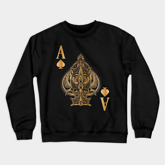 Spades Poker Ace Casino Crewneck Sweatshirt by MooonTees